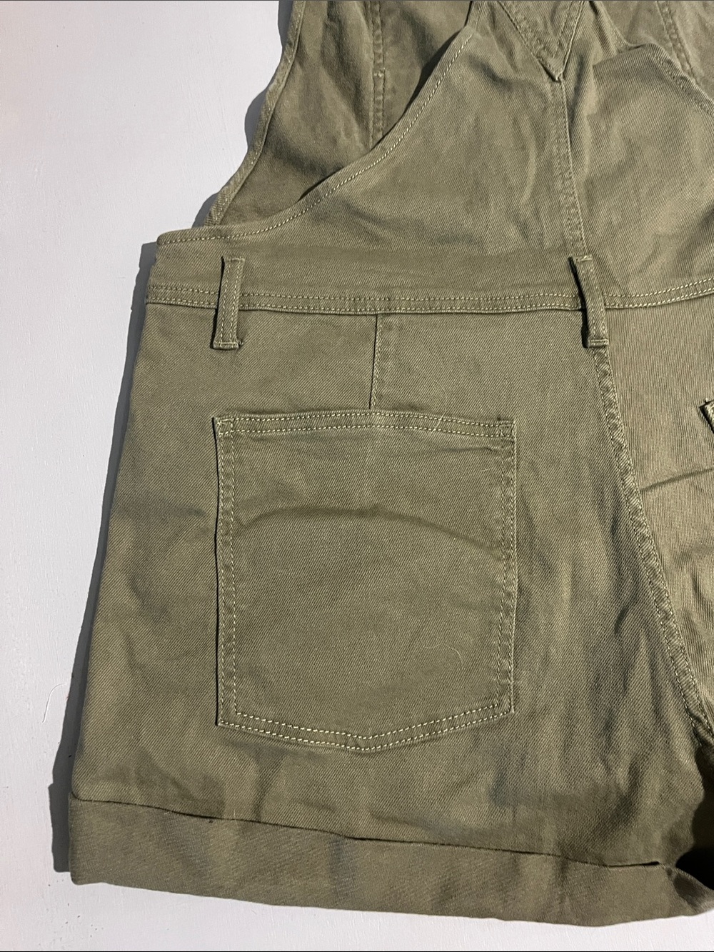No Boundaries Olive Green Short Overalls - Picture 12 of 14